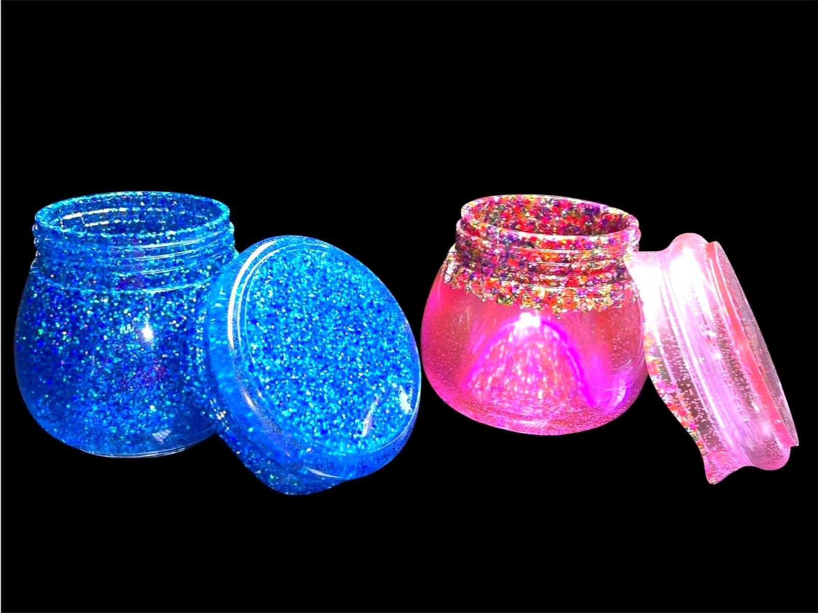 Custom Glitter Resin Storage Jar — Pick Your Color