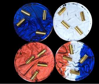 Red, White & Blue Shell Casing Coasters (Set of 4)